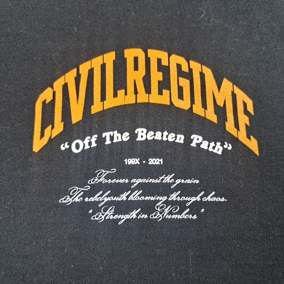 Civil Regime "Off The Beaten Path"  Black Crewneck Sweatshirt Size M - Picture 10 of 10